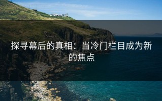 探寻幕后的真相：当冷门栏目成为新的焦点