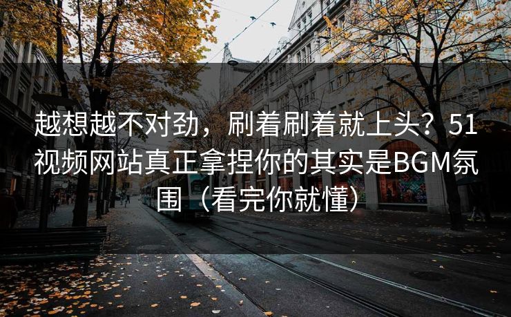 越想越不对劲，刷着刷着就上头？51视频网站真正拿捏你的其实是BGM氛围（看完你就懂）-第1张图片-P站视频官方入口导航